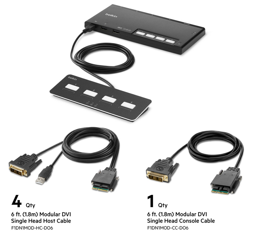 You Recently Viewed Belkin F1DN104MOD-DD-4 4-Port Single DVI Modular KVM Switch Image